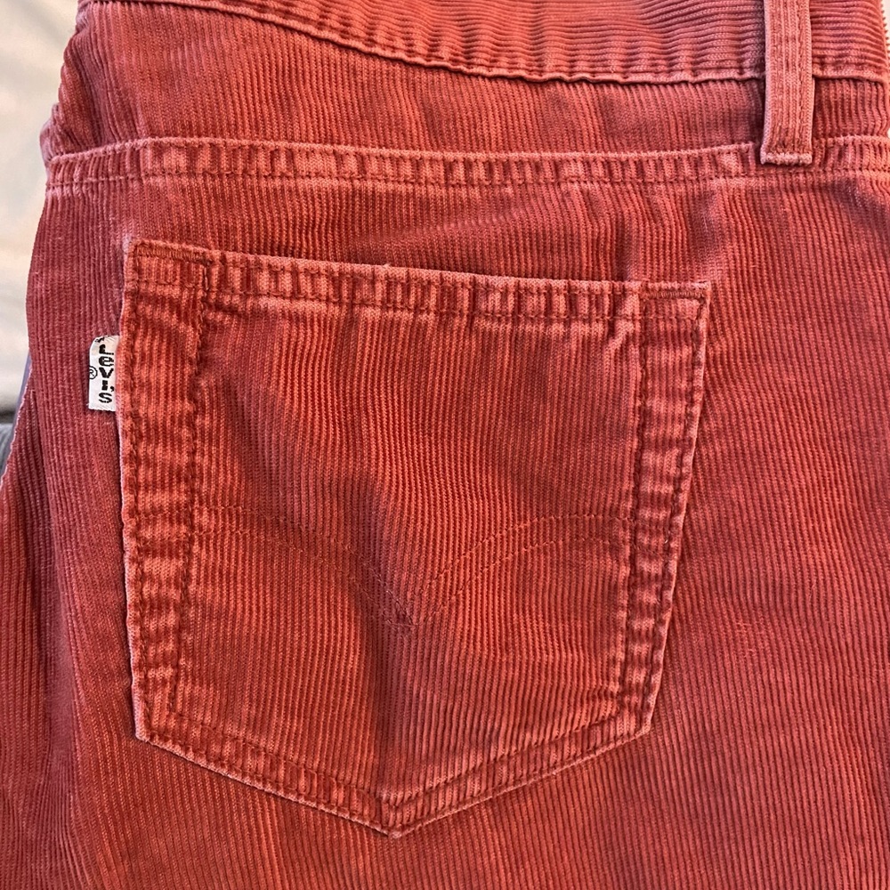 1970s-80s Vintage Levi’s Corduroy wide leg pants in Auburn 14M/ W32